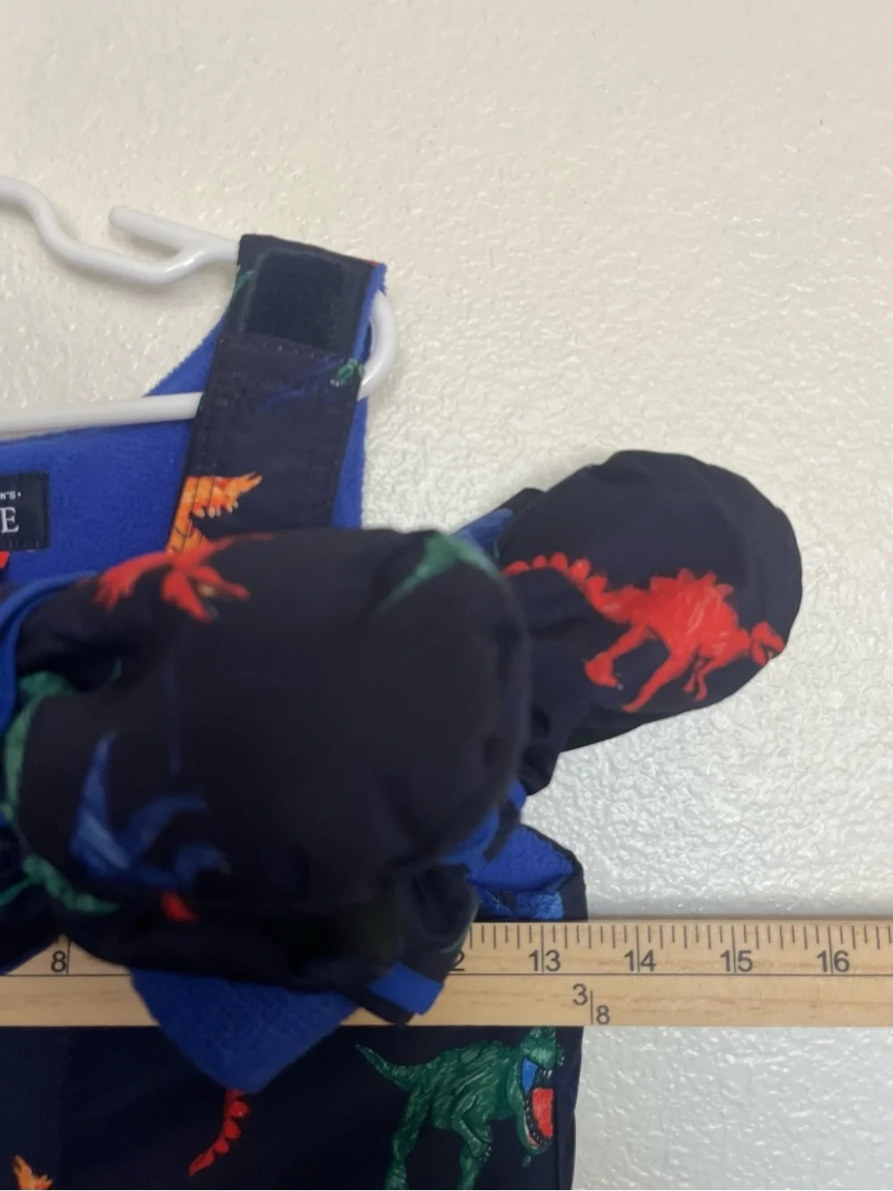 The Children's Place Navy Dinosaur Snow Bib & Gloves Set with Dino Print 3T